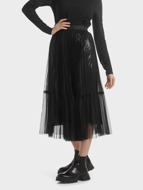 Two-piece skirt with gloss effect
