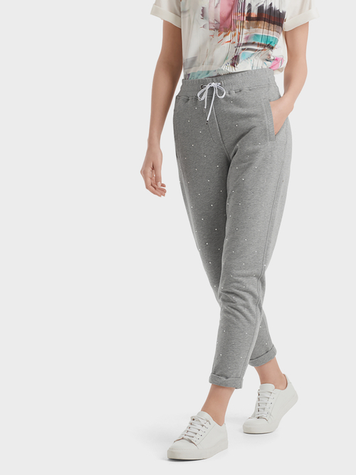 Pants with small rhinestones