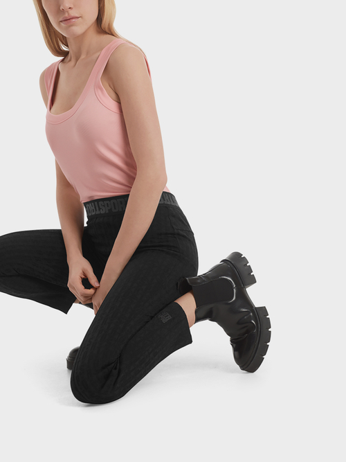 Pantalon in een matte en glanzende look