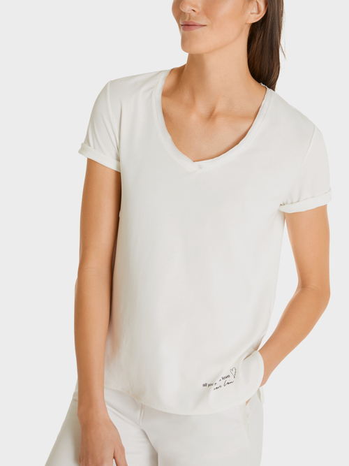 Shirt mit Seidenbesatz