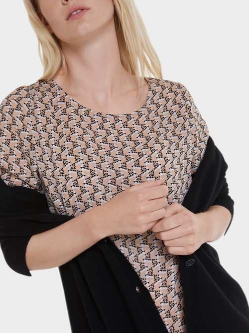 Blouse-style top with leopard pattern
