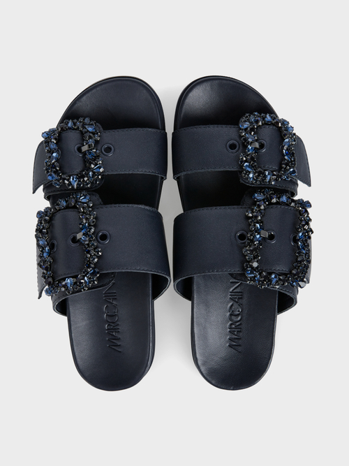 Fußbettsandalen mit Schmucksteinen