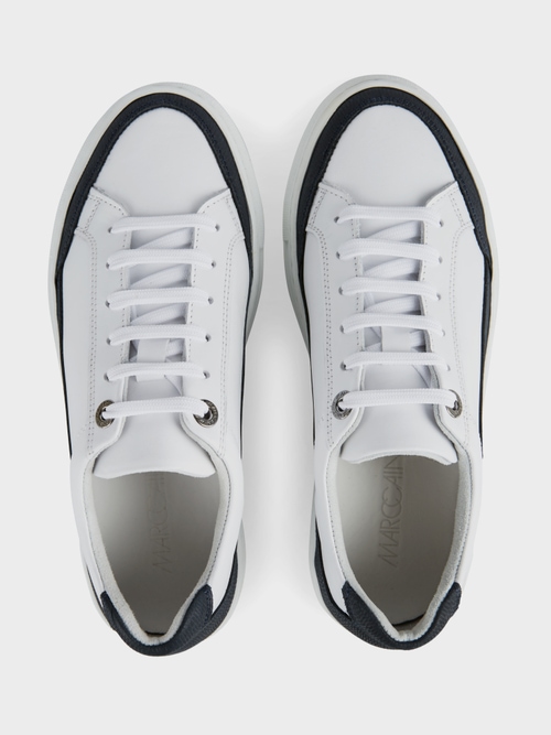 Leather cassette trainers