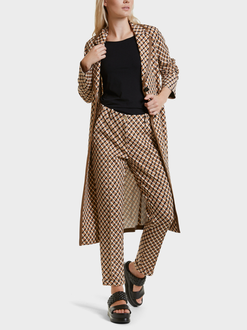 Statement coat with graphic pattern