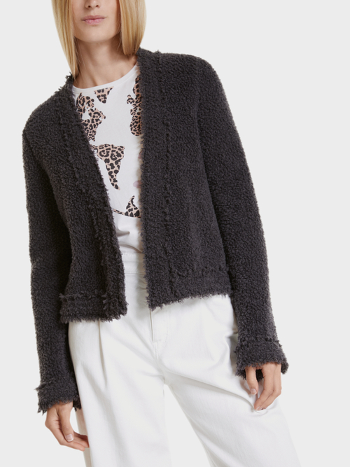 Short bouclé jacket “Knitted in Germany”