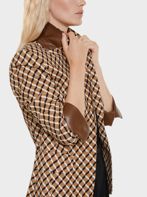 Jersey blazer with graphic pattern