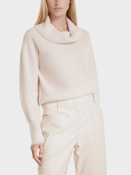 Roll-neck sweater with cashmere