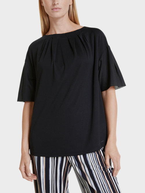 Baumwollshirt mit Faltendetails