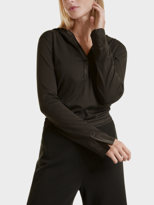 Jersey top with hood