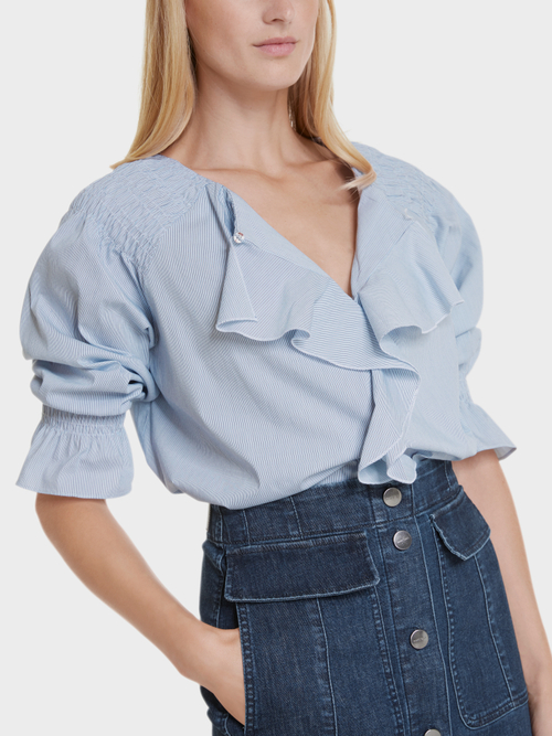 Volantbluse aus Baumwollmix