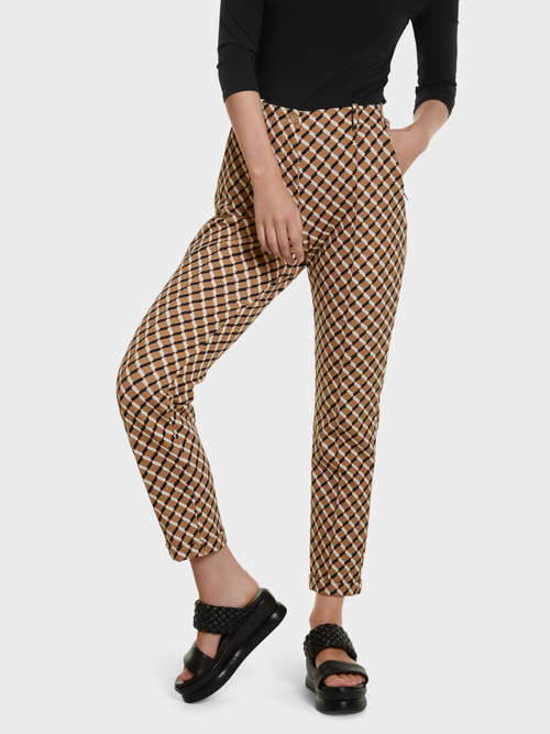 Jersey pants with graphic pattern