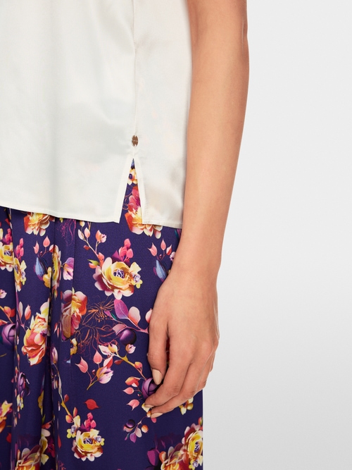 Silk top with lace