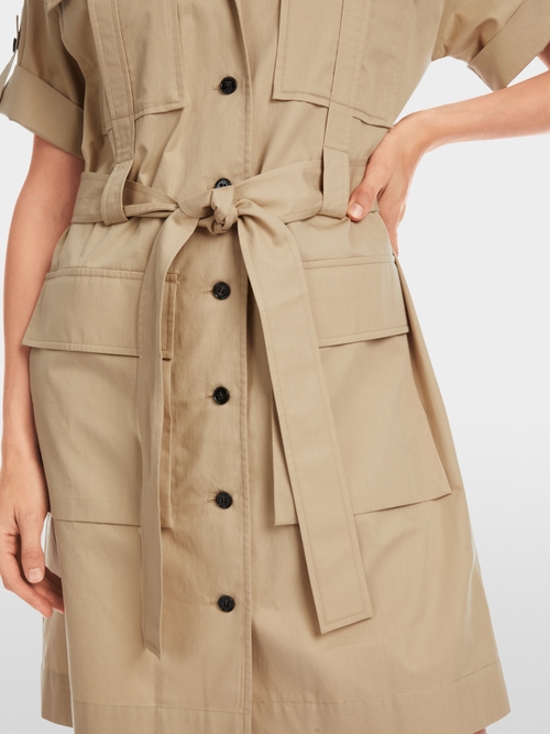 Utility-style plain shirt dress