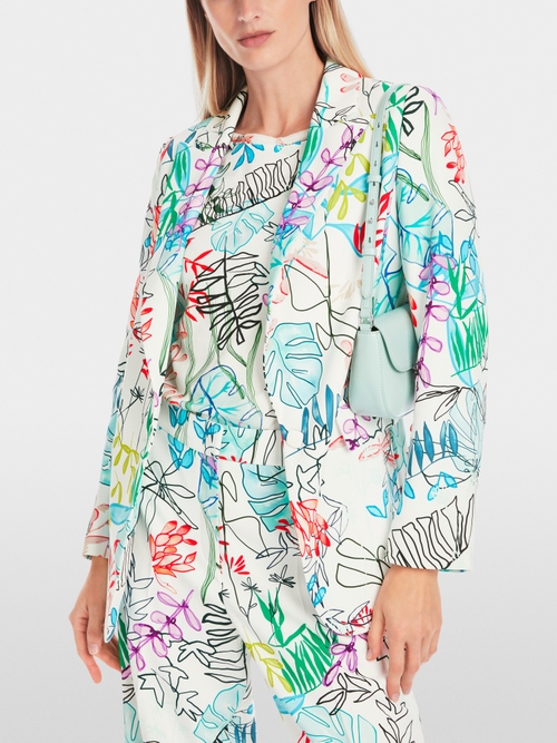 Trendiger Blazer mit allover Blatt-Motiv