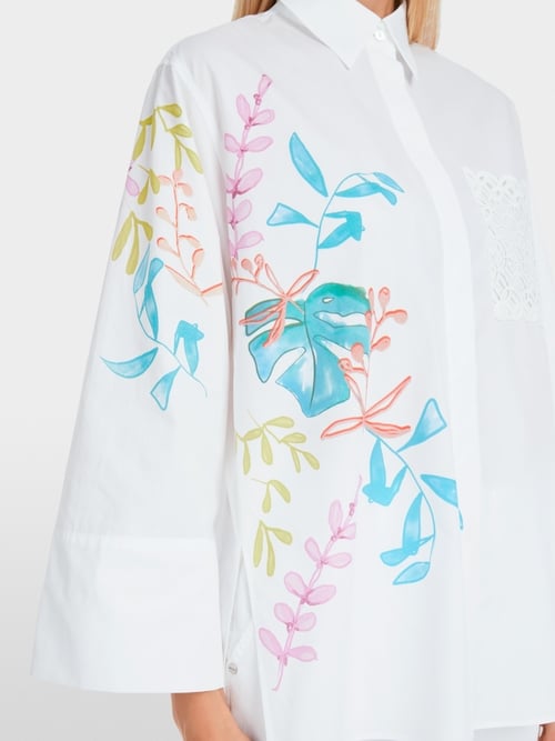 Organic cotton shirt blouse with print
