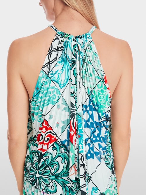 Plissee Top mit Print