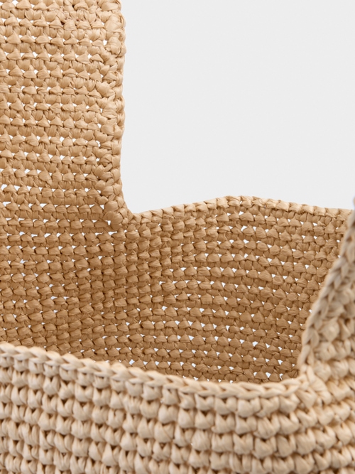 Shopper bag in raffia look