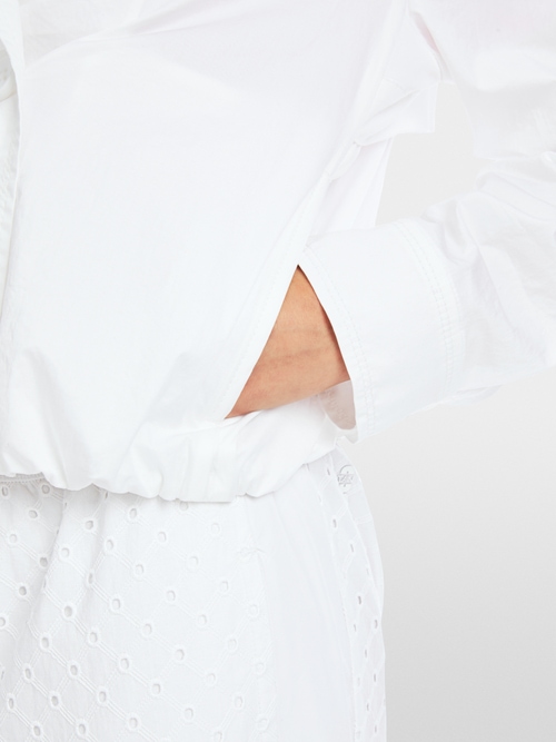 Cropped trench jacket with collar