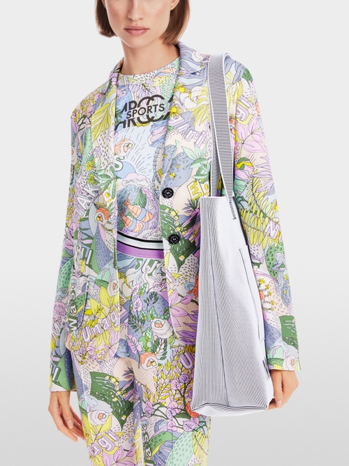 Printed blazer in scuba jersey
