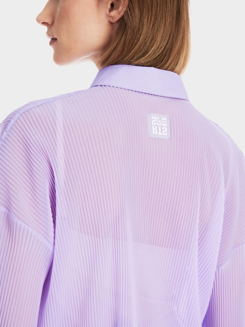 Pleated polo shirt