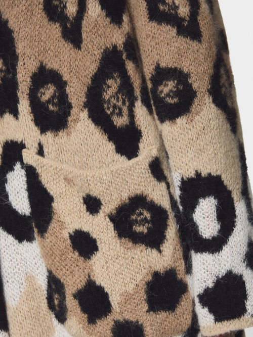 Knitted in Germany leo print cardigan