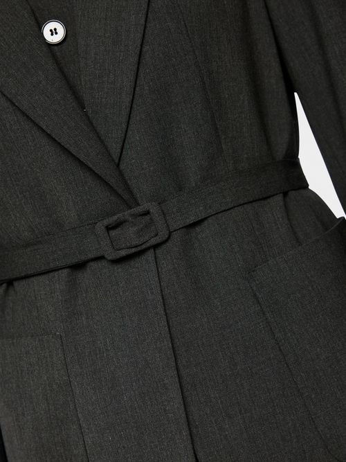 Blazer with tie belt