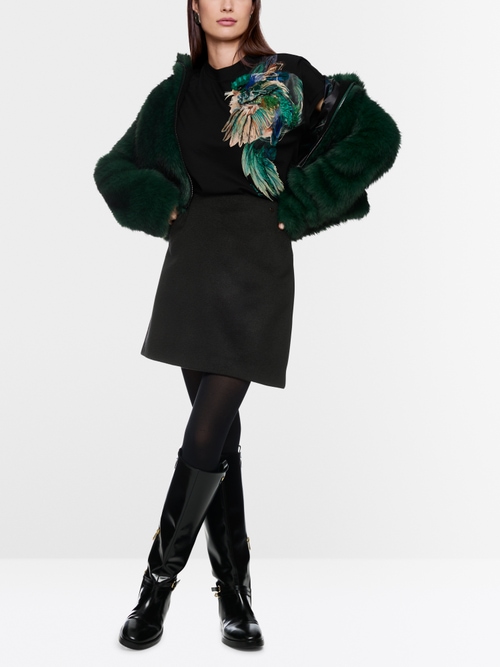 Flared skirt in wool blend