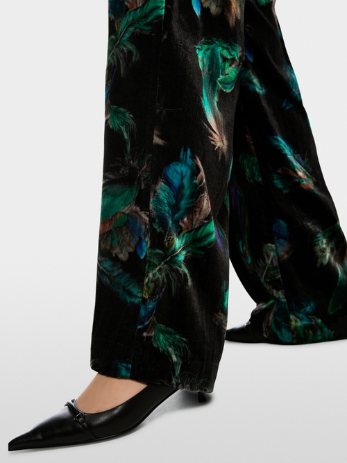 Samt-Hose WARRI mit Federprint