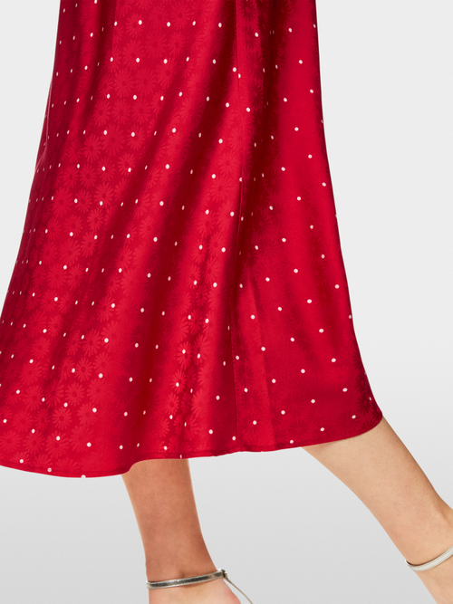 Feminine midi dress with polka dots