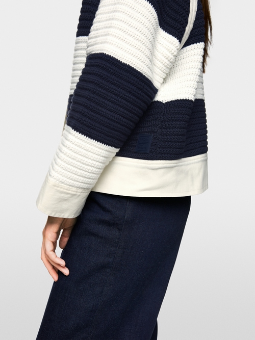Short colour blocking cardigan
