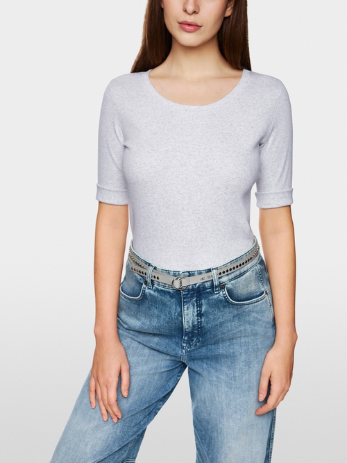 Basic-Shirt aus Baumwollstretch