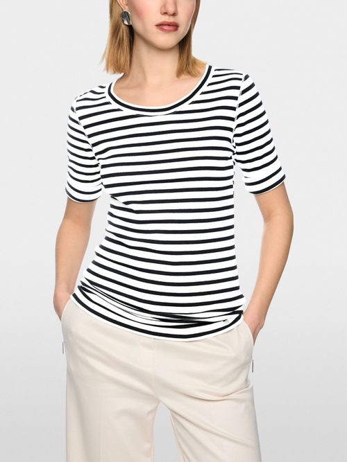 Striped T-shirt made of cotton rib
