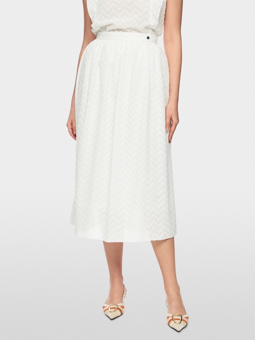 Pleated skirt in cotton blend