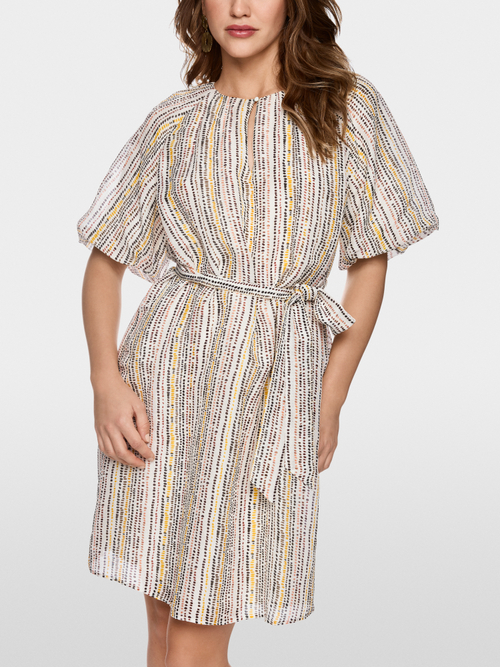 Mini dress in linen and silk