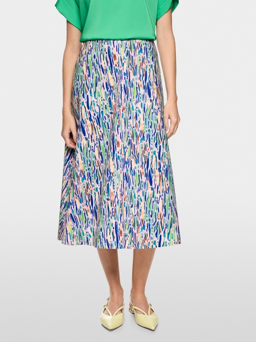 Calf-length skirt made of scuba jersey
