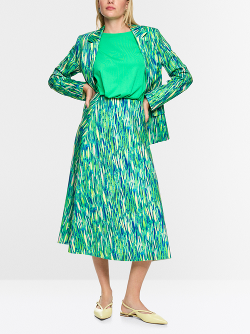 Calf-length skirt made of scuba jersey