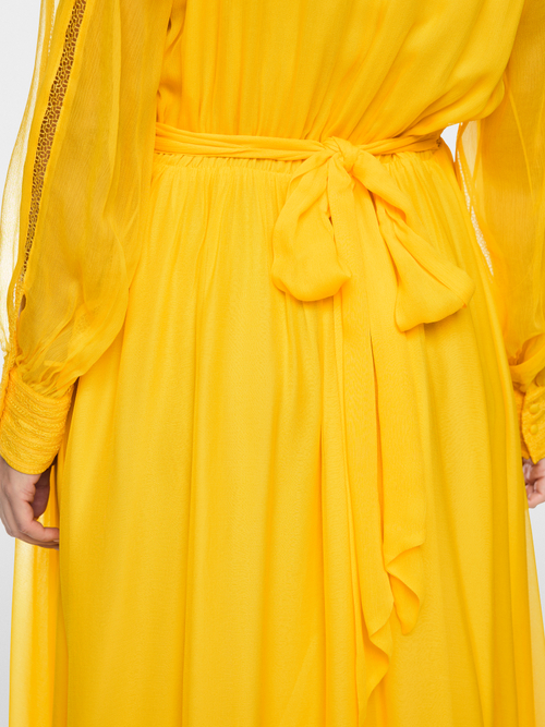 Crinkled viscose midi dress