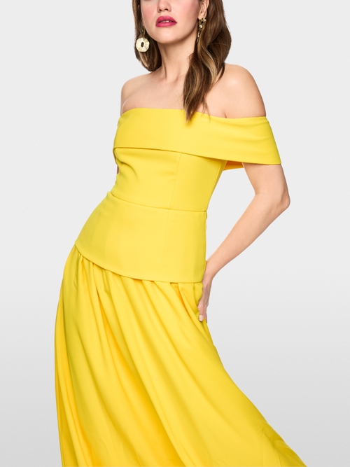 Off-the-shoulder maxi dress