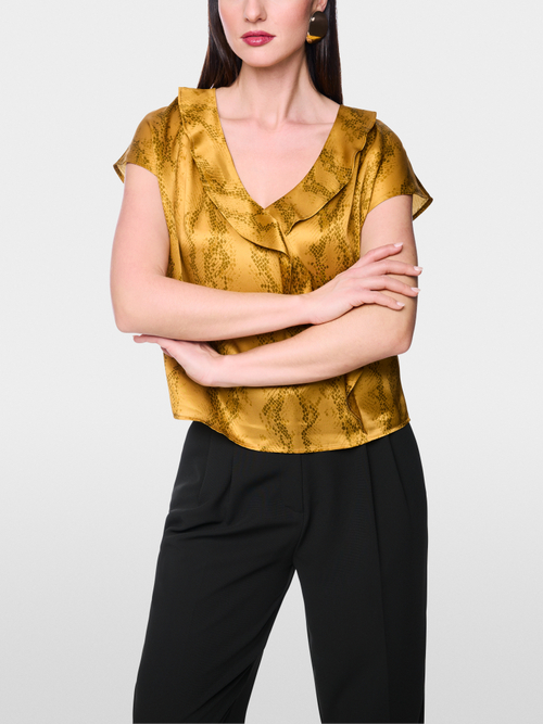 Silk top with snake print