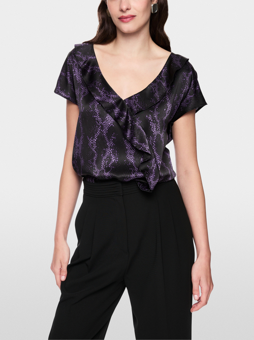 Silk top with snake print