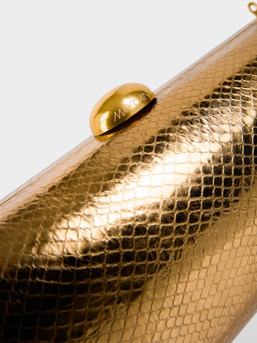 Leather clutch in snake look