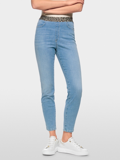 SOFIA pants with leopard print waistband