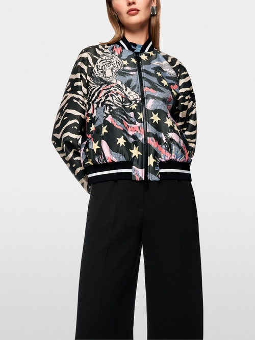 Blouson jacket with comic print
