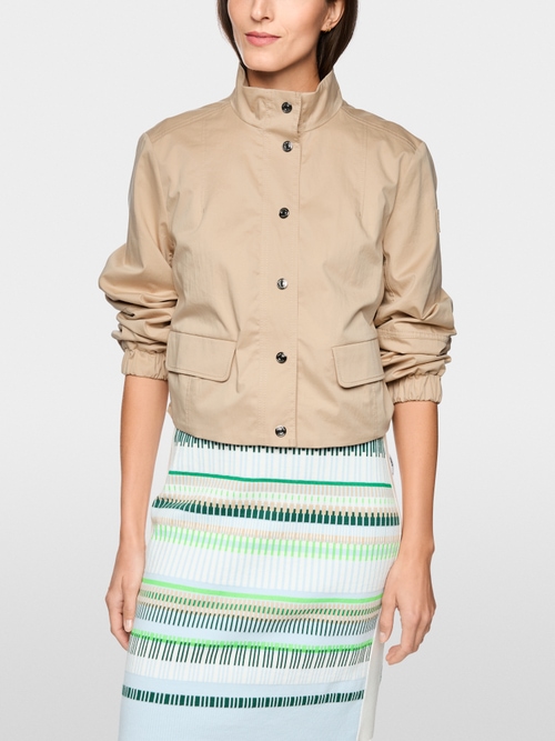 Short cotton jacket with mesh lining