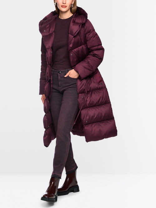 Long down coat with hood