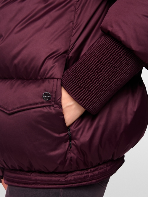 Quilted jacket with fur collar