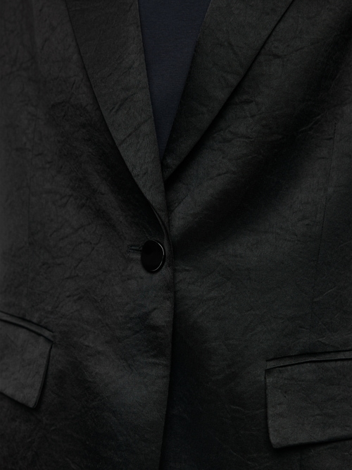 Satin blazer with silver button