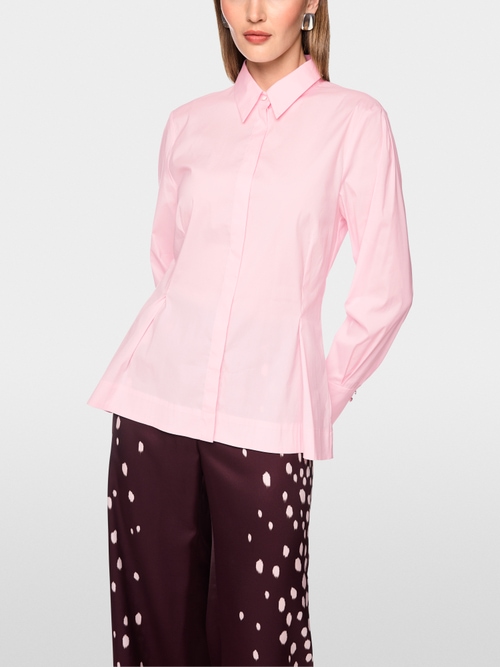 Stretch cotton blouse with seam details