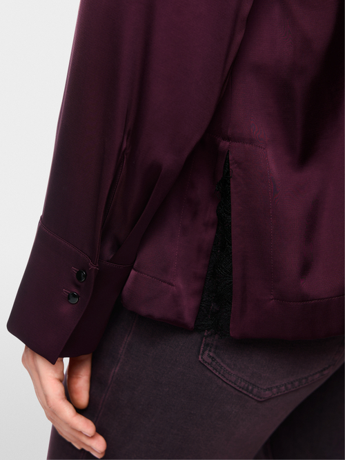 V-neck blouse in satin-effect finish