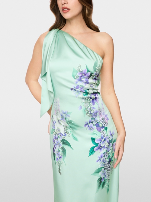 One-Shoulder Abendkleid mit Volant